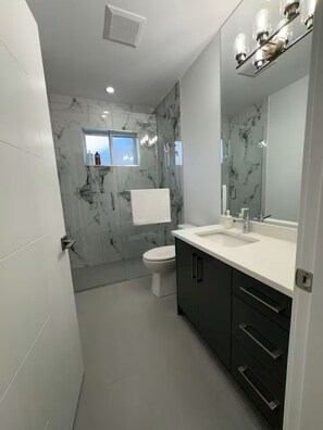 Dusch, hårtork och tvål