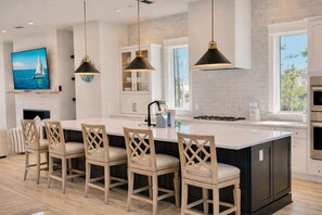 Microwave, oven, stovetop, dishwasher - Brand New Luxury 30A Beach View Home + Heated Pool & Elevator + Walk to Beach (Santa Rosa Beach)