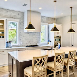 Microwave, oven, stovetop, dishwasher - Brand New Luxury 30A Beach View Home + Heated Pool & Elevator + Walk to Beach (Santa Rosa Beach)