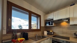 Coffee/tea maker, fridge, microwave, oven - 1st floor, terrace, tv, ski locker, 45m², Vars (Vars)