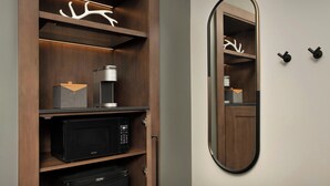 A kitchen with a microwave, coffee maker, and a small refrigerator. - Springhill Suites By Marriott Steamboat Springs (Steamboat Springs)