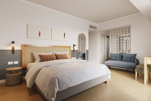 Ropa de cama de alta calidad, edredones de plumas, minibar y caja fuerte
