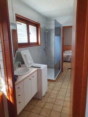 Shower, hair dryer, towels, soap - Gîte de Pigneux (Saint-Genix-les-Villages)