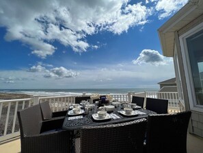 Outdoor dining - Beach & Bay Views at Ocean Oasis in Brigantine! (Brigantine)