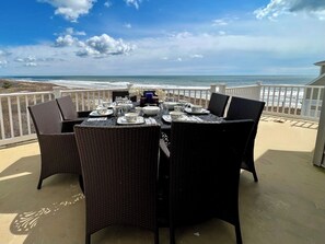 Outdoor dining - Beach & Bay Views at Ocean Oasis in Brigantine! (Brigantine)