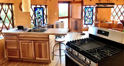 Spirit Yurt is a serene off-grid rental in the high desert south of Santa Fe, NM