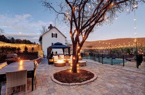 Outdoor dining - Hillsdale Farmhouse with Pool Hot Tub & Game Room (Hillsdale)