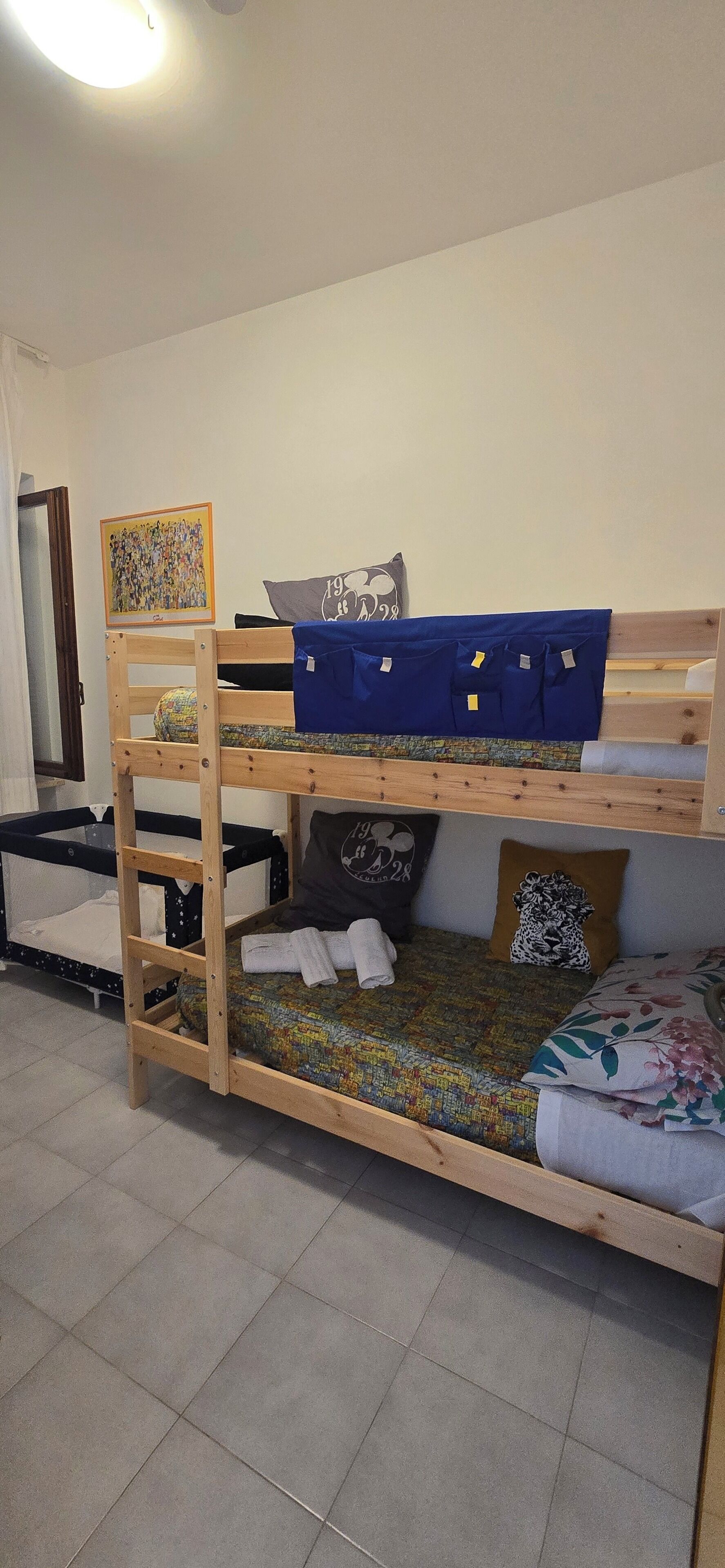 2 bedrooms, desk, iron/ironing board, travel cot