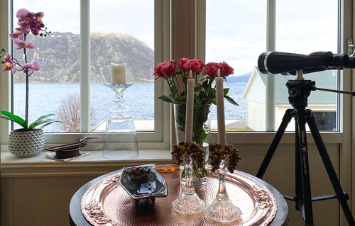 Beach front home in Rovde with WiFi