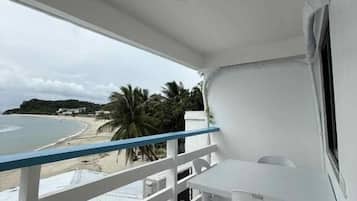 Double or Twin Room, 2 Double Beds, Balcony, Sea View | Outdoor dining