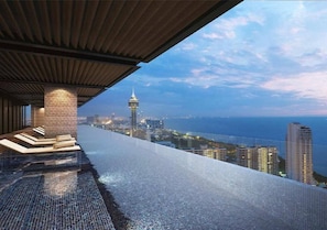 Apartment, 1 Bedroom, Accessible, Smoking | Property grounds - Luxury Sea View 1BR Rooftop Infinity Pool & Gym (Pattaya)
