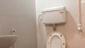 Shower, towels, soap, shampoo