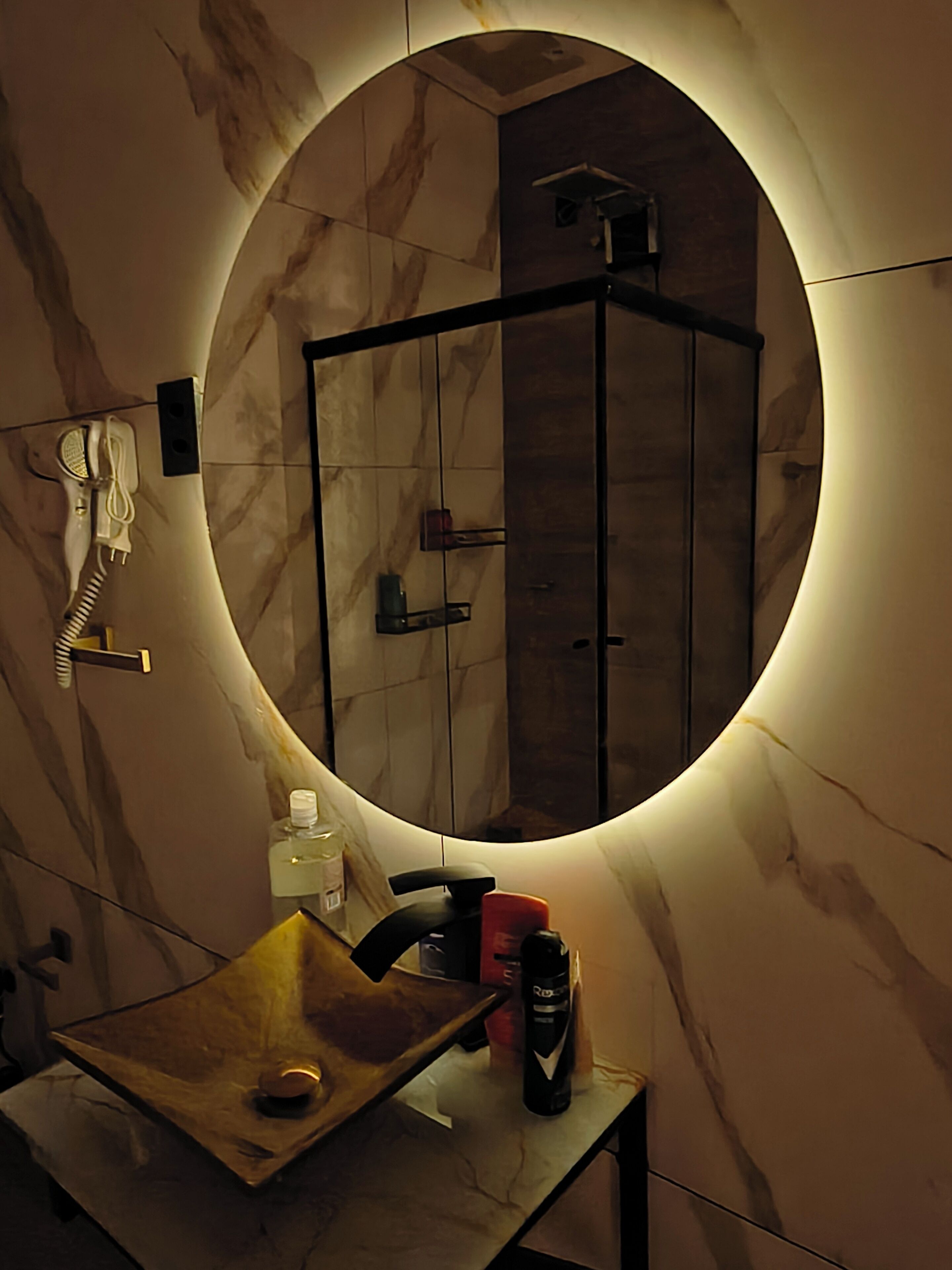 Jetted tub, hair dryer, towels, soap