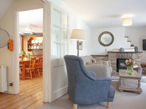 TV, fireplace - Tuckenhay, 2 Salle cottage - FCR (Bow Creek, between Dartmouth and Totnes)
