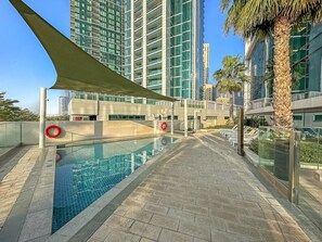 Pool - FIRST CLASS | 2BR | Beachfront & Ain Views (JBR)