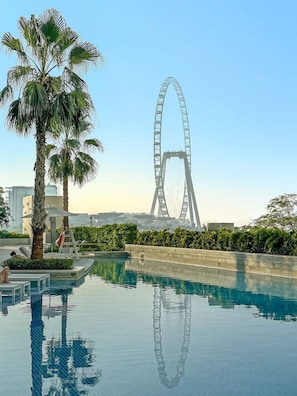 Pool - FIRST CLASS | 2BR | Beachfront & Ain Views (JBR)