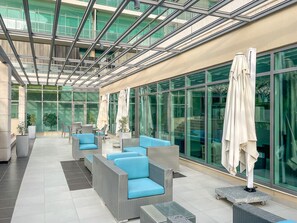 Terrace/patio - FIRST CLASS | 1BR | Walk to Marina Mall & Metro (Marina)