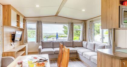 Silver Caravan with parking