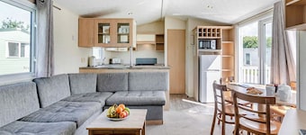 Silver Caravan with parking