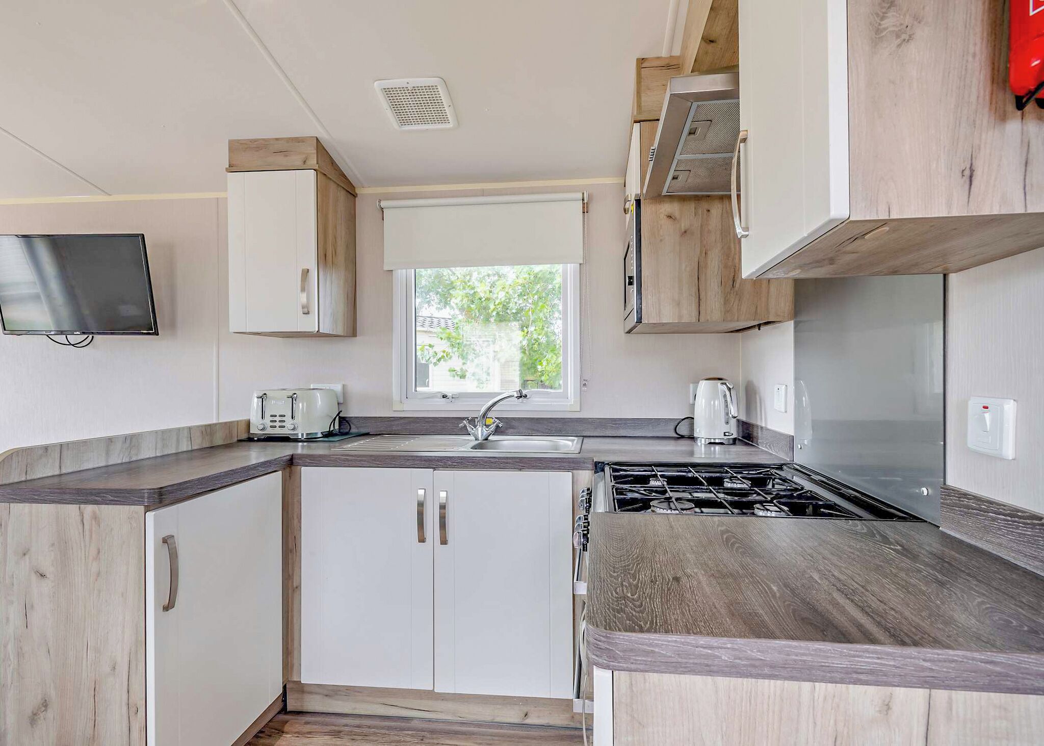 Fridge, oven, stovetop, toaster