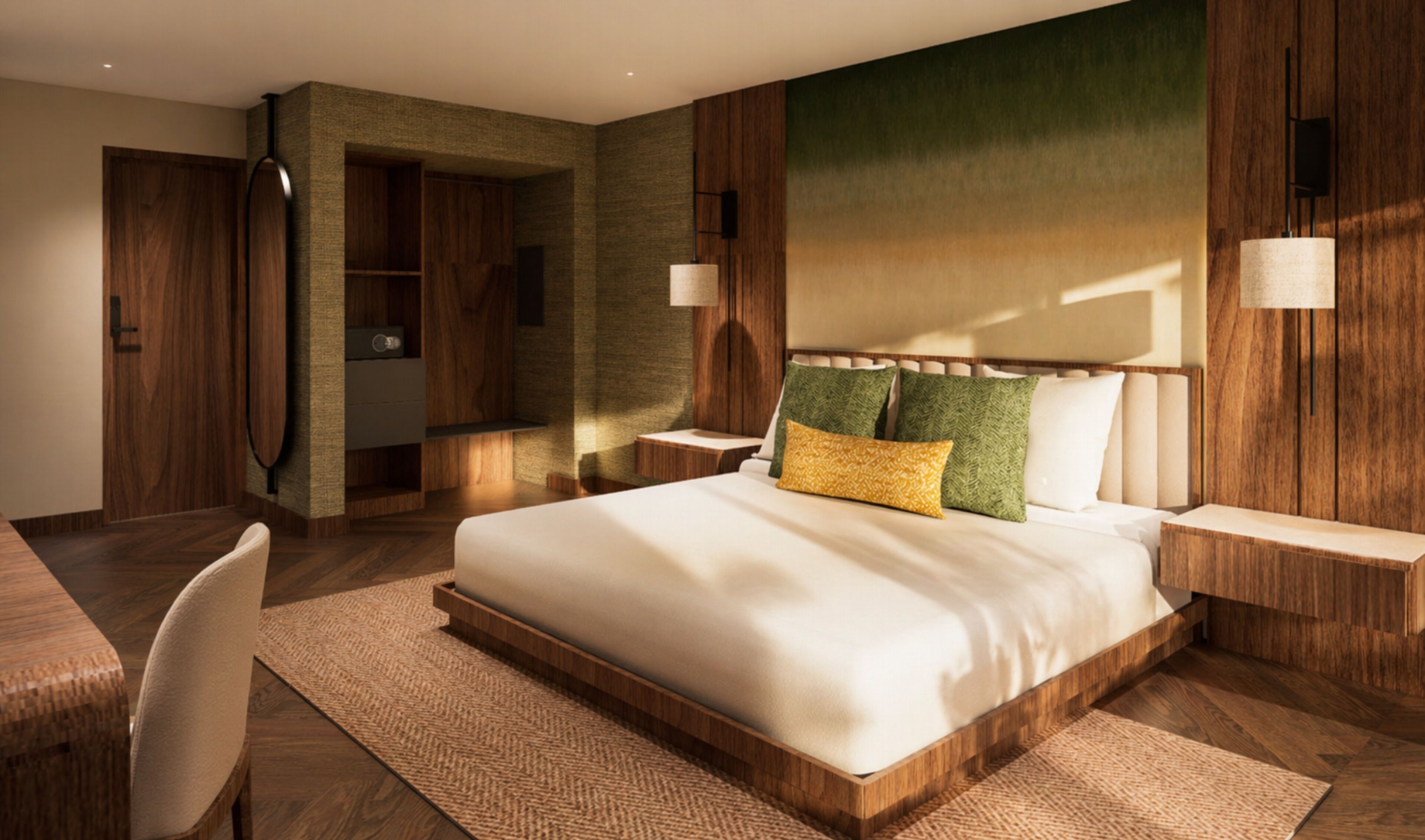 Hypo-allergenic bedding, in-room safe, individually decorated