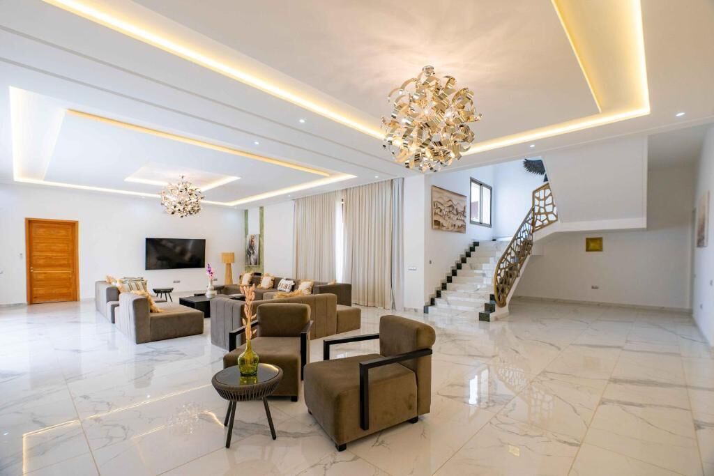 Deluxe villa, balkon, uitzicht op tuin | Interieur