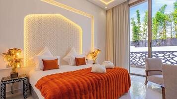 Superior-Villa, Balkon, Gartenblick | Hochwertige Bettwaren, Zimmersafe, individuell dekoriert