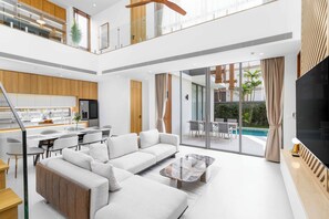 Living area - Brand New 3Br Elite Pool Villa V293 (Choeng Thale)