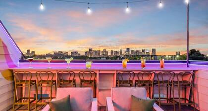 Hip Rooftop Deck Game Room in Downtown Nashville