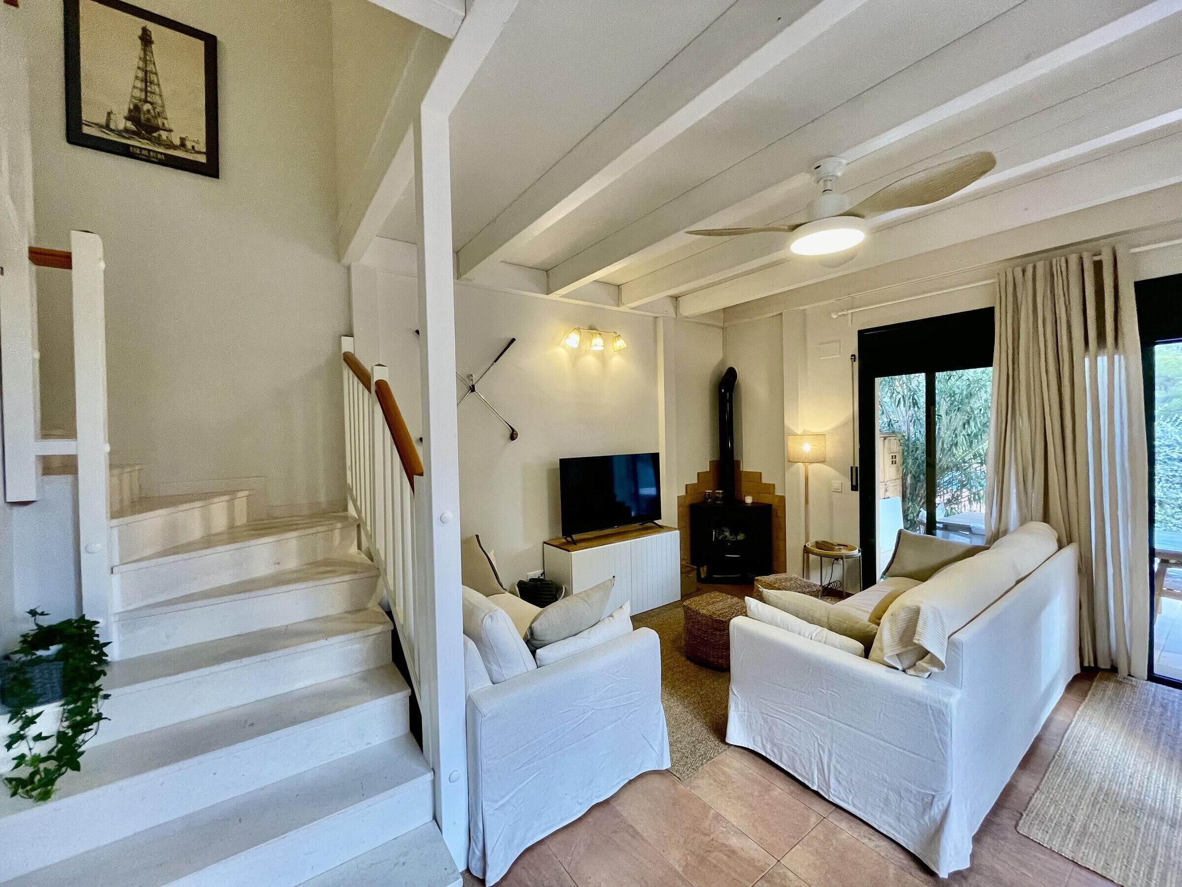 Televisión, chimenea