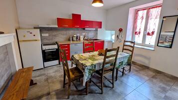 Fridge, microwave, dishwasher