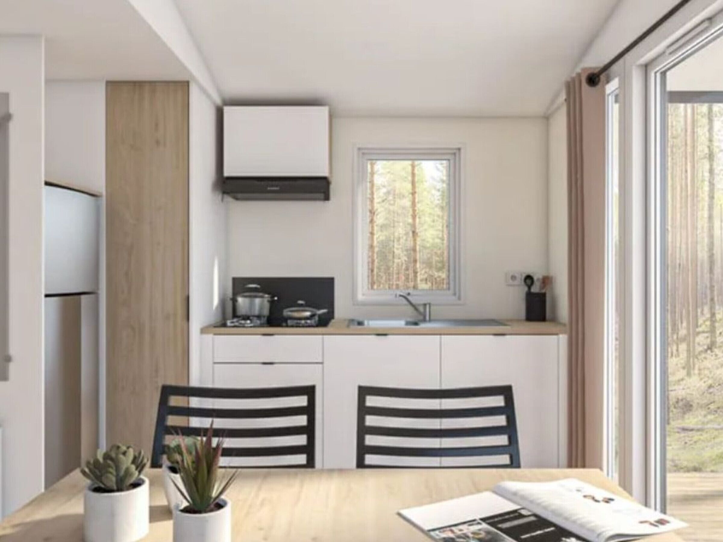 Fridge, microwave, coffee/tea maker