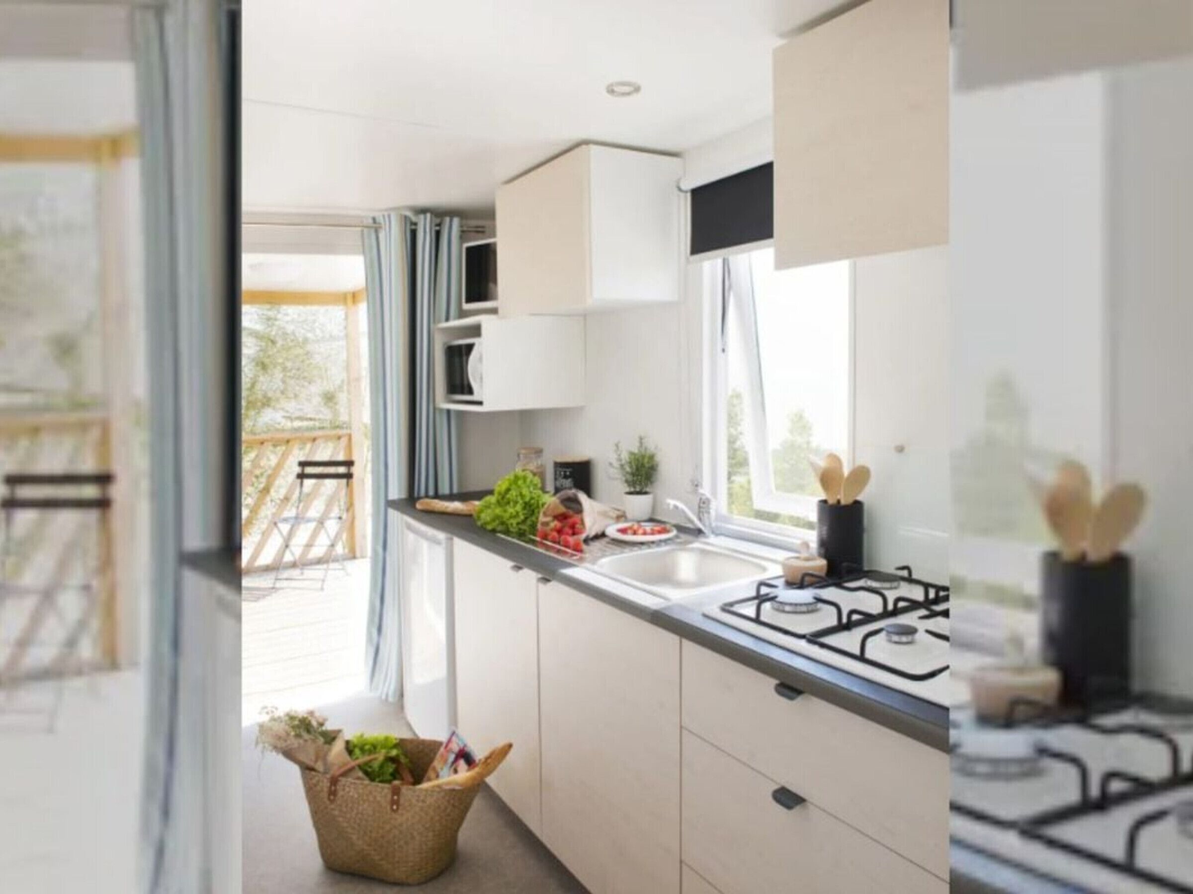 Fridge, microwave, coffee/tea maker