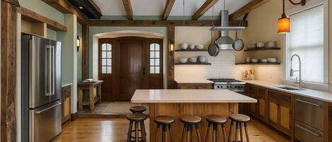 Apartment, 2 Bedrooms | Private kitchen | Fridge, oven, coffee/tea maker, toaster