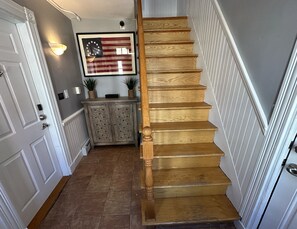 House, 1 Bedroom | Interior - Exposed Beam One Bedroom Suite Downtown Newport #15 1 Home (Newport)