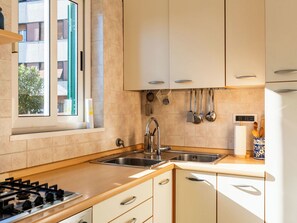 Frigorífic, microones, forn i utensilis de cuina, vaixella i coberteria 