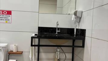 Standard Double Room Single Use | Bathroom | Shower, hair dryer, towels, soap