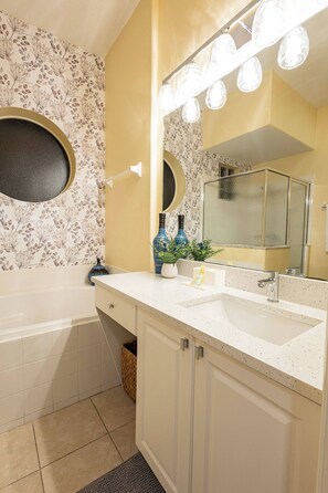 A bathroom with a white sink, two mirrors, and a vanity with a towel rack. - TU220 - 5BR house sleeps 12 in Tuscan Hills resort (Davenport)