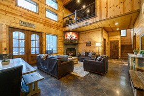 TV, fireplace, video games, DVD player - Fireside Creek · Fun & Spacious: Hot Tub, Game Room, Playground (Broken Bow)