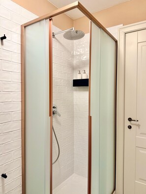 Regadera, secadora de cabello, bidet, toallas 
