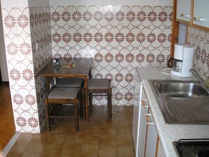 Fridge, oven, stovetop, coffee/tea maker