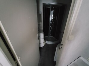 Hair dryer, soap, toilet paper