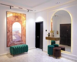 Leilighet – deluxe, balkong, byutsikt | Spa