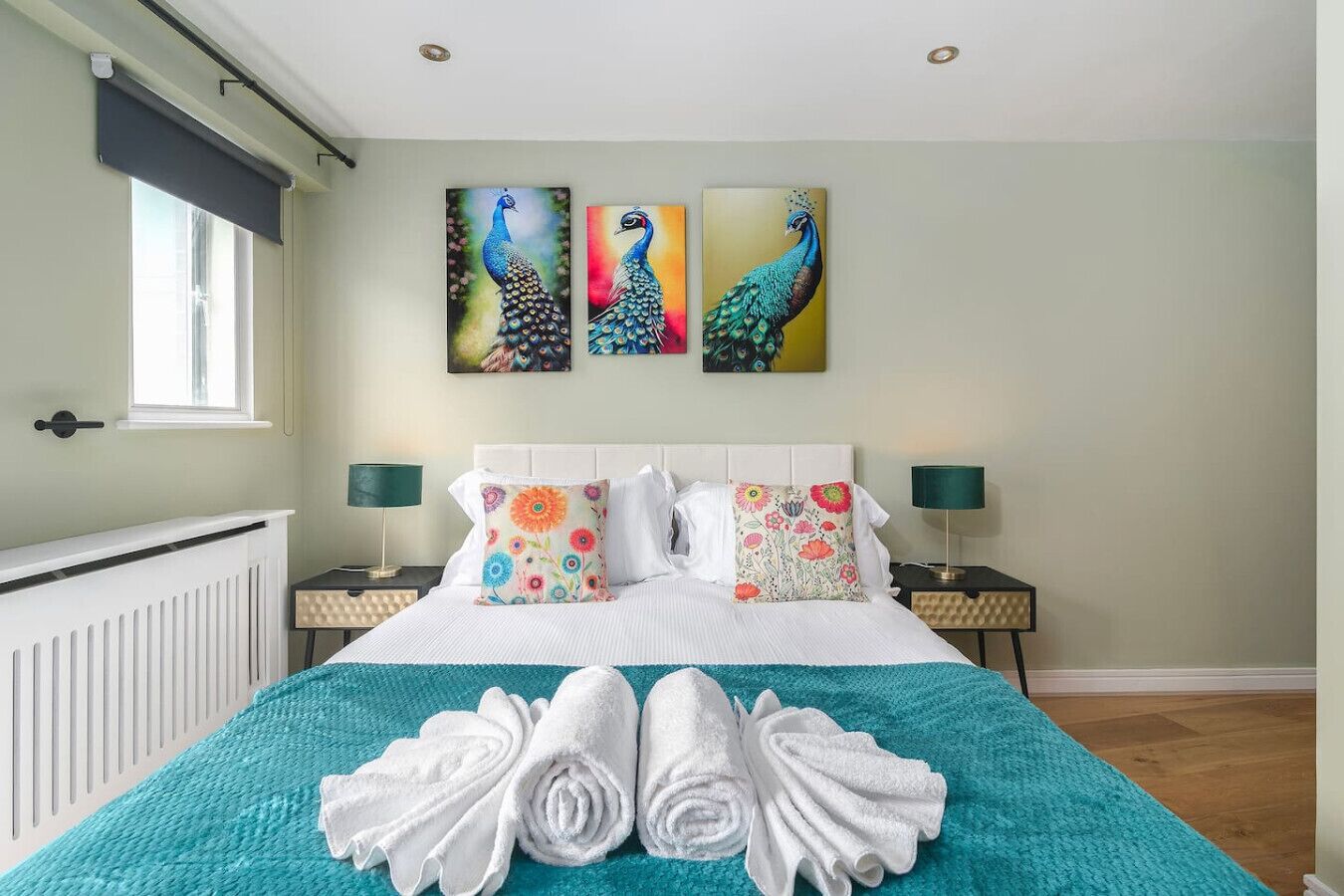 1 bedroom, desk, iron/ironing board, travel cot