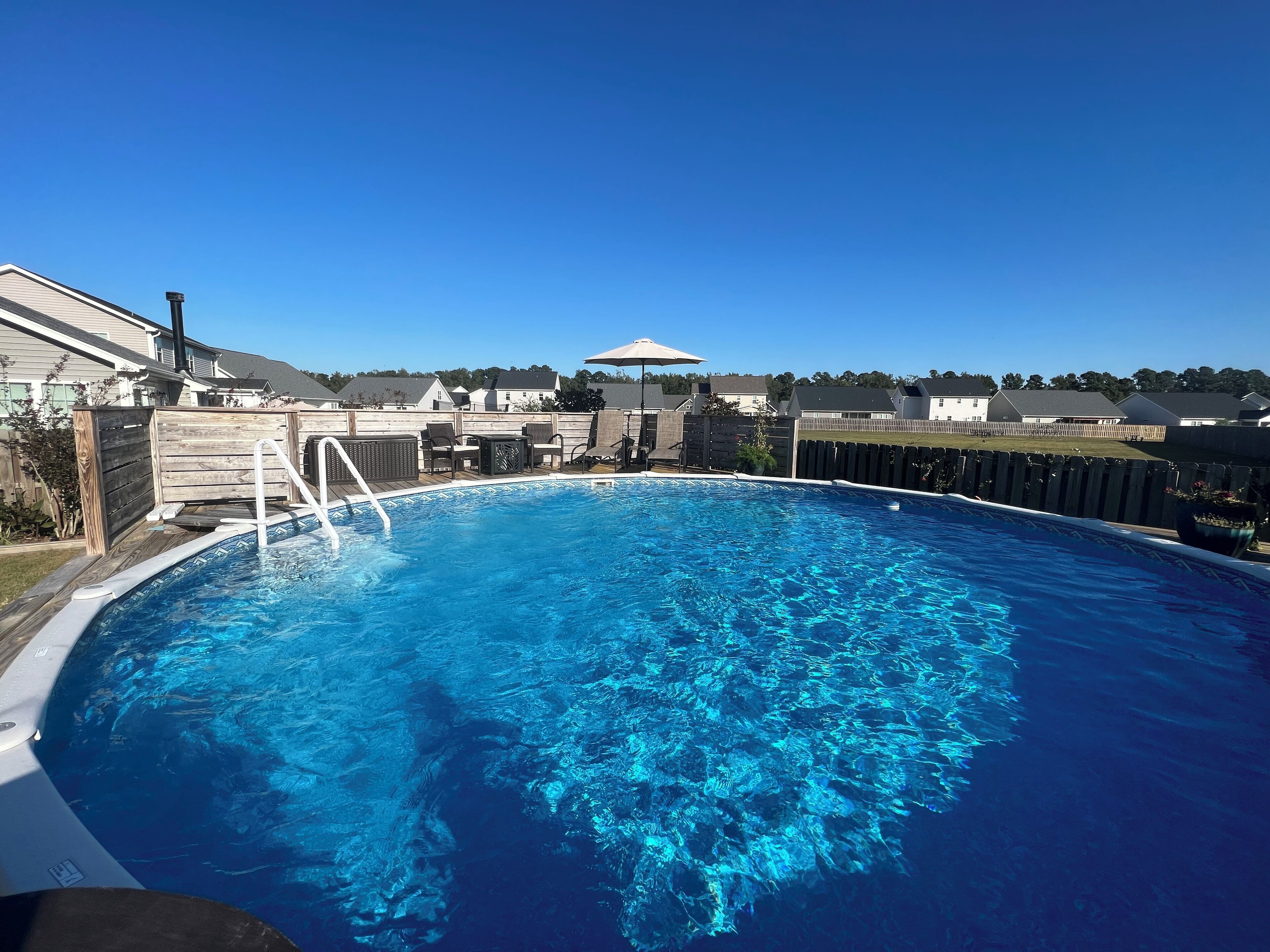 Large pool and deck to rest and relax in during the warm season! 