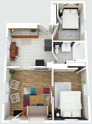 Floor plan - Bright Tremont 2BR - Near Downtown CLE & Clinic (Cleveland)