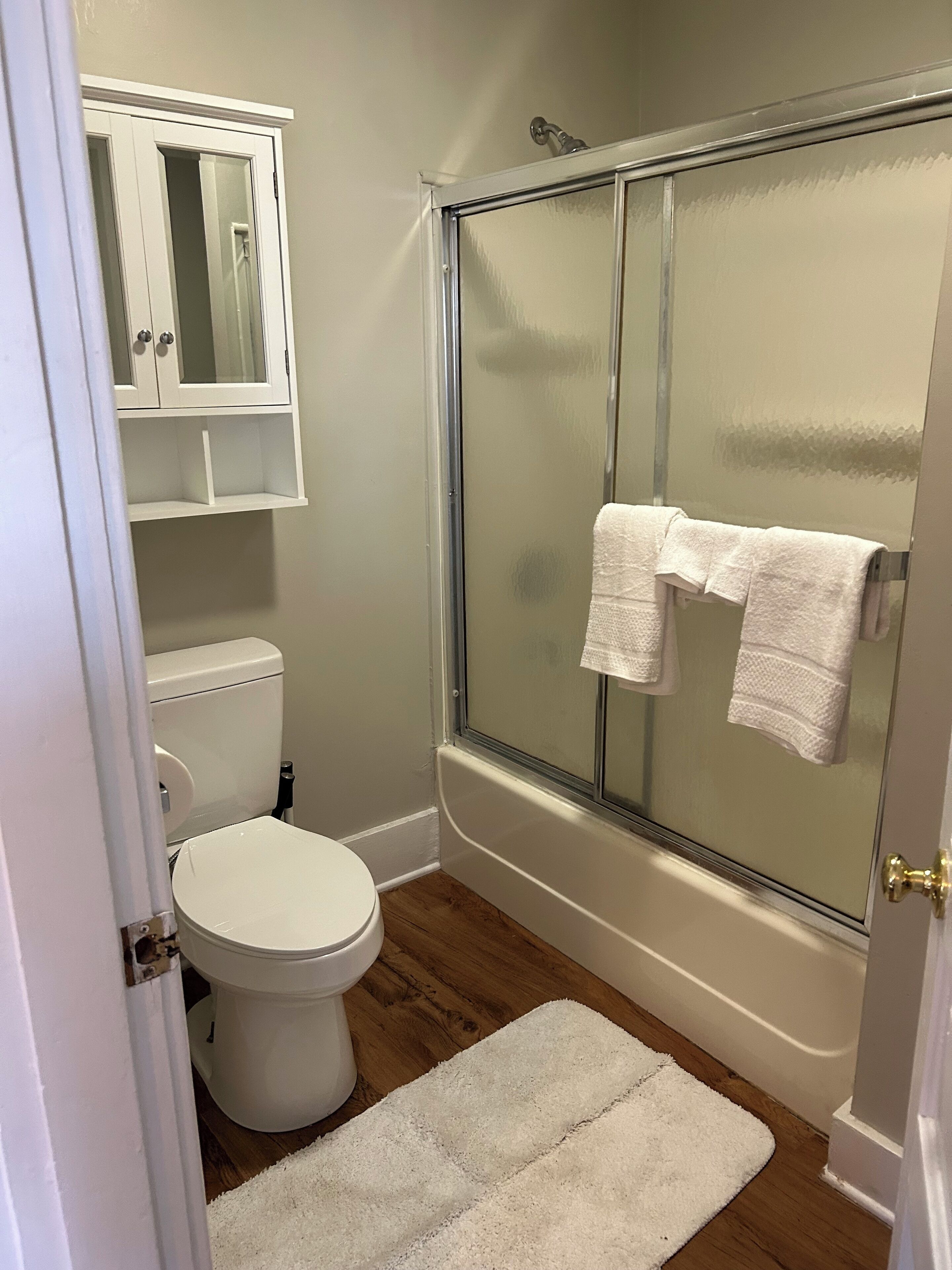 Secador de pelo, toallas, jabón, papel higiénico