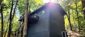 Modern Treetop Retreat Couples Getaway Movie Room Forest Views
