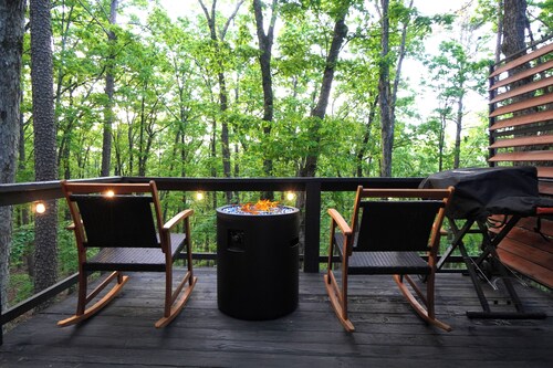 Modern Treetop Retreat Couples Getaway Movie Room Forest Views