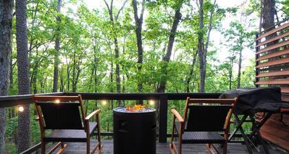 Modern Treetop Retreat Couples Getaway Movie Room Forest Views
